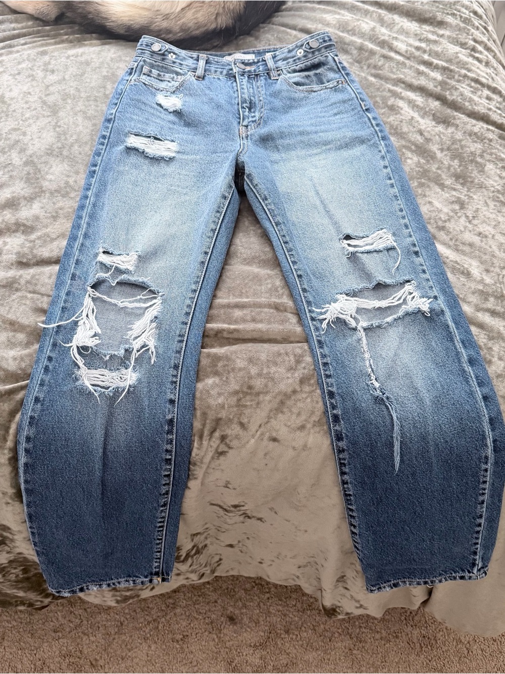 KanCan Light Blue Distressed Boyfriend Jeans
